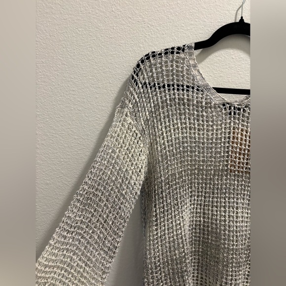 NWT Charlie B Denim Crochet Sweater, size S - Picture 2 of 7